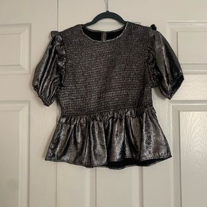 Metallic Ruffle top